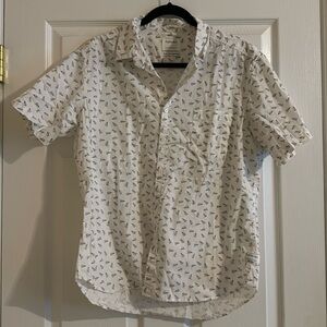 Men’s Paper Airplanes, Short Sleeve, Button Down Shirt